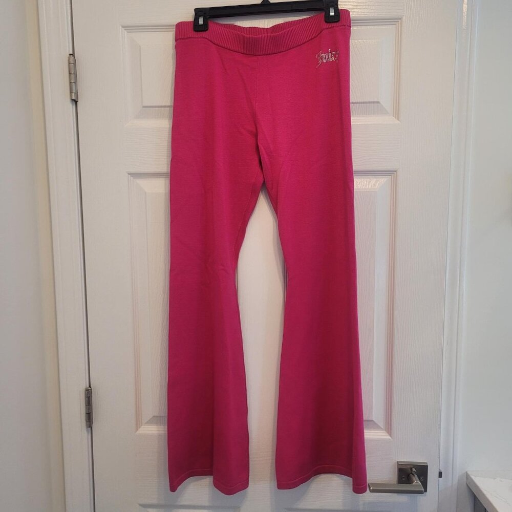 Juicy Couture Bling knit track/lounge pant Free Love vibrant pink, size M, new